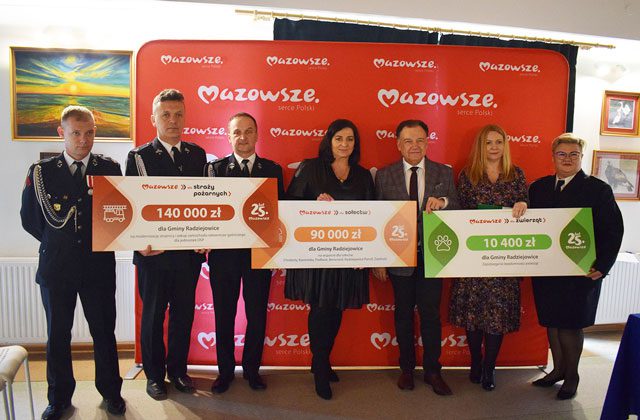 Grupa osób. strażacy. wójt marszałek