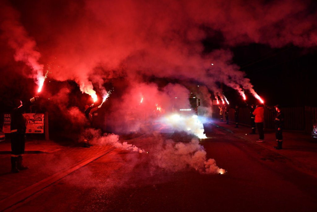 Powitanie nowego samochodu ratowniczo-gaśniczego w OSP