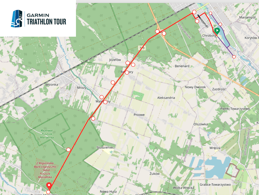 Trasa zawodów - mapa