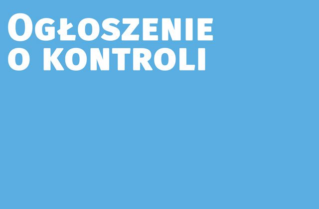 ogłoszenie o kontroli
