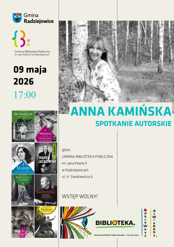 plakat Anna Kamińska-Spotkanie autorskie