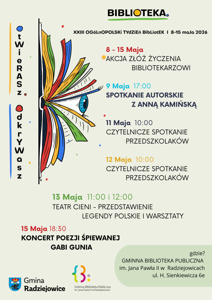 plakat TYDZIEŃ BIBLIOTEK 2026