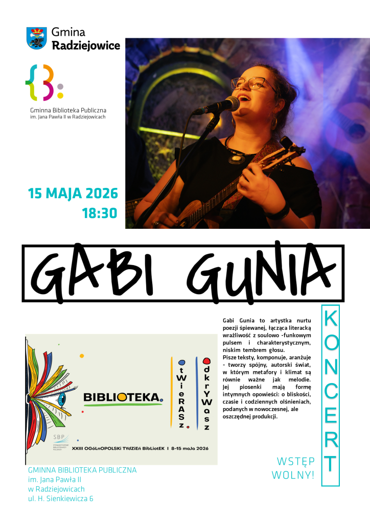 plakat piosenkarki GABI GUNIA