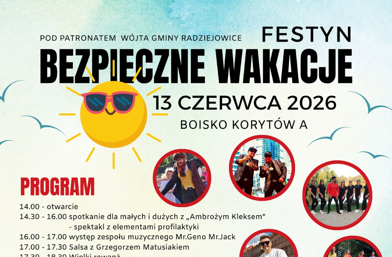 plakat bepieczne wakacje - obraz wyróżniający