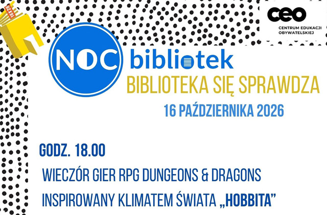 Plakat wydarzenia "Noc Bibliotek"